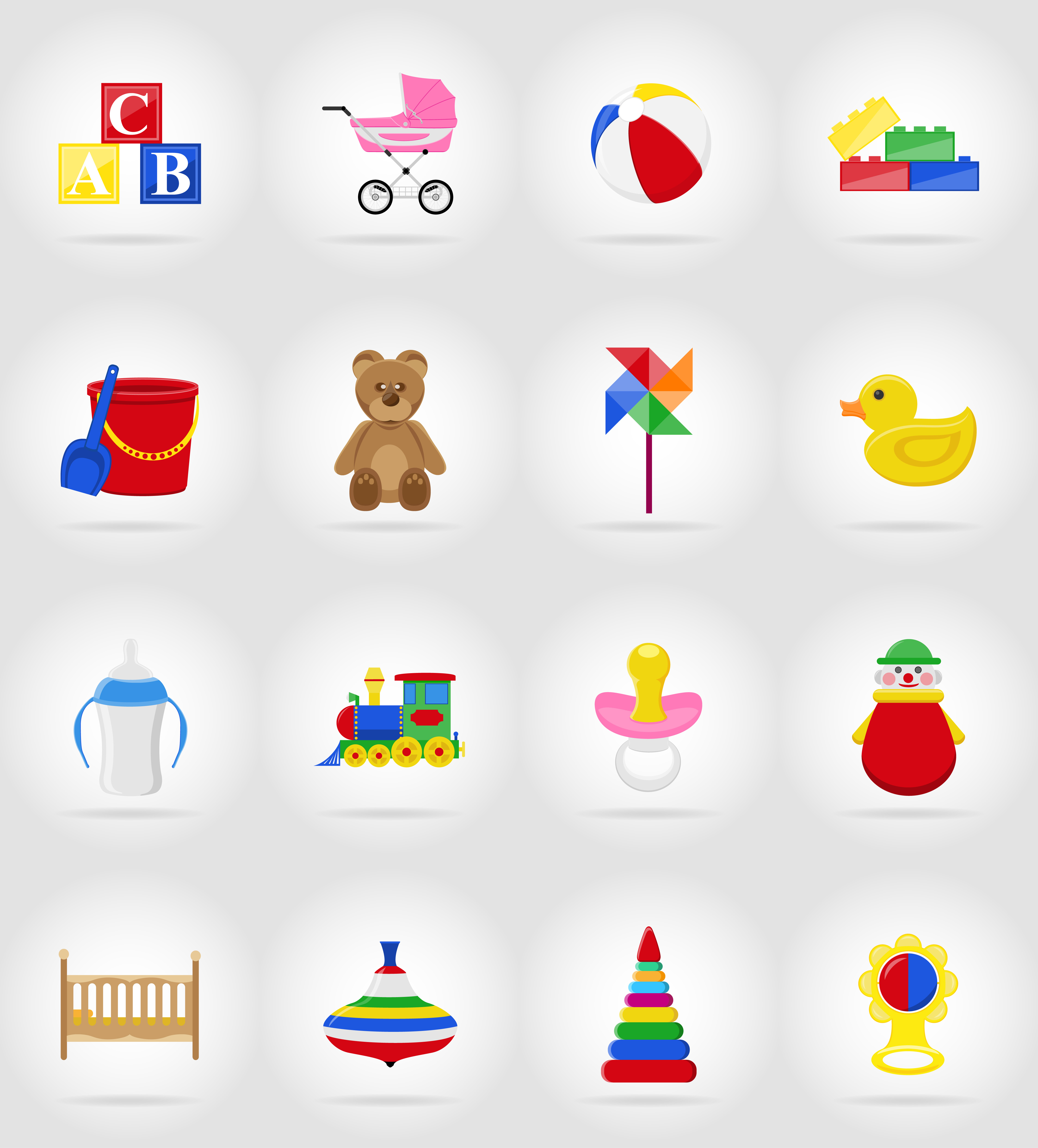 Download baby toys and accessories flat icons vector illustration ...