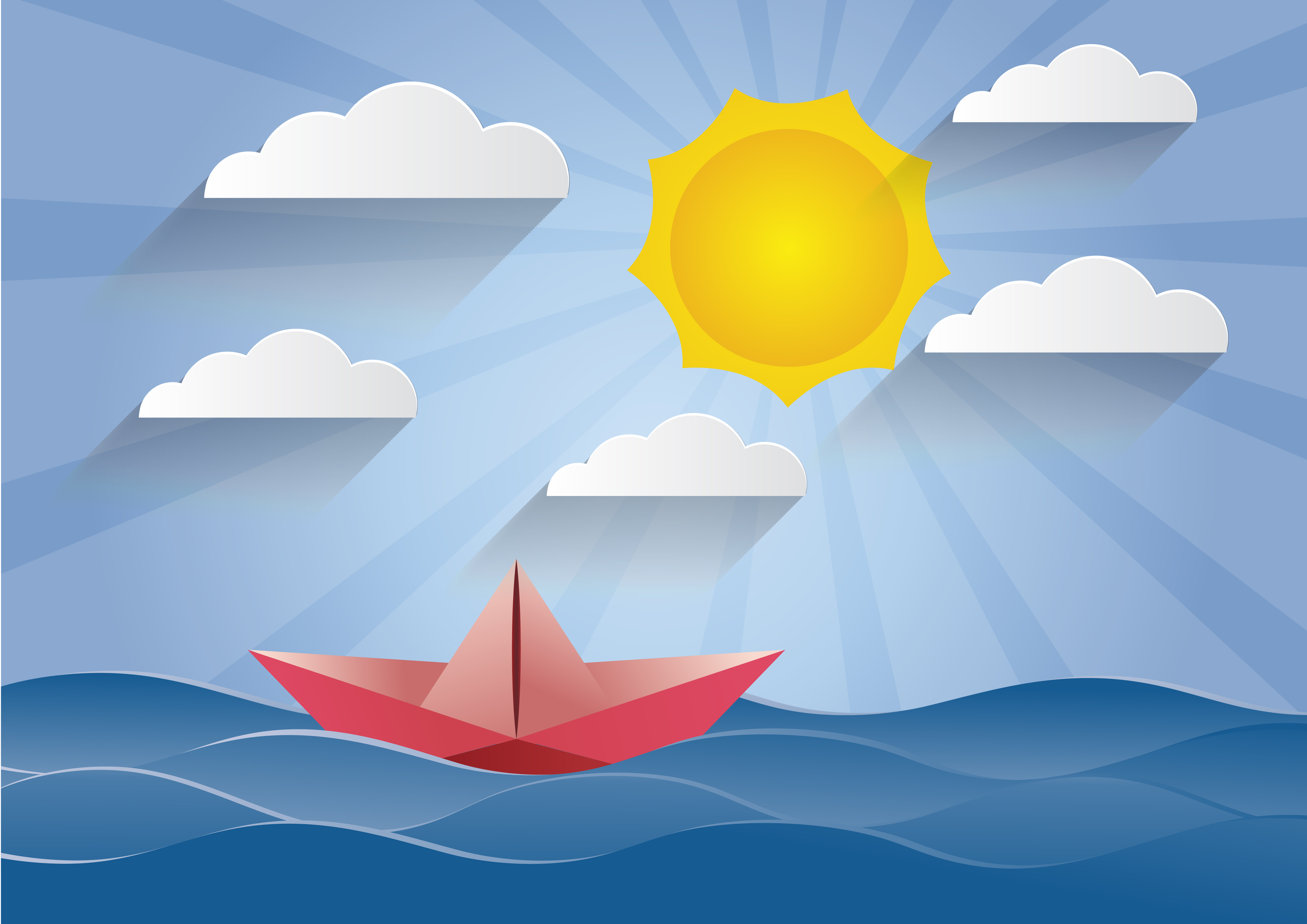 origami made red boat.paper art style. Download Free Vectors, Clipart Graphics & Vector Art