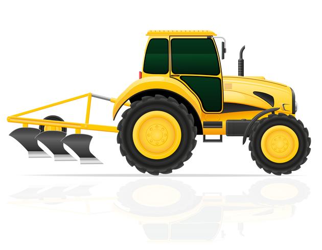 tractor con arado ilustración vectorial vector