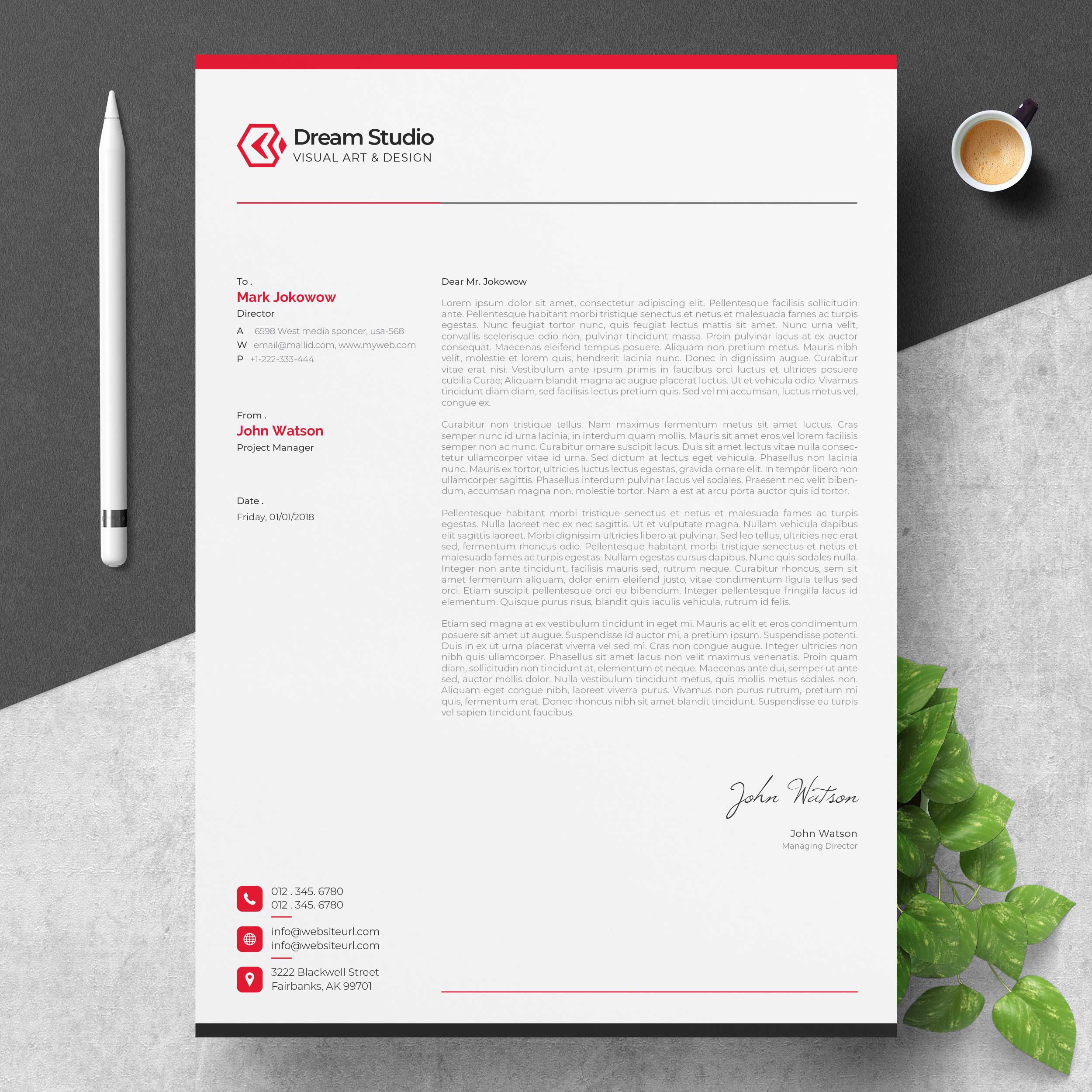 Letterhead Text Template