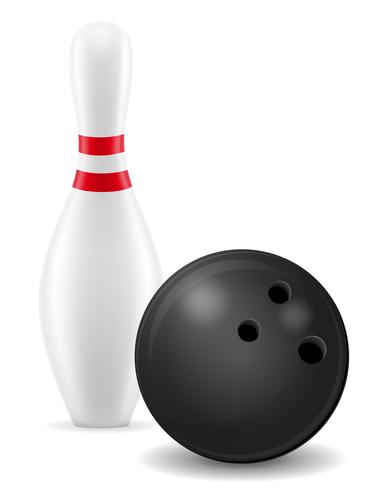 bowling ball and pin vector illustration