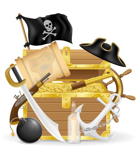 pirate concept icons vector illustration