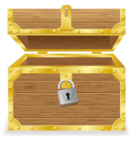 open antique chest vector illustration