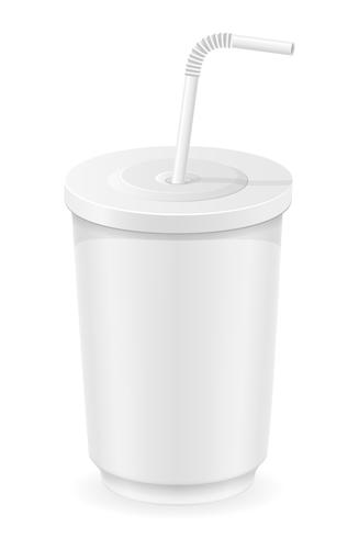 white cup of soda water vector illustration