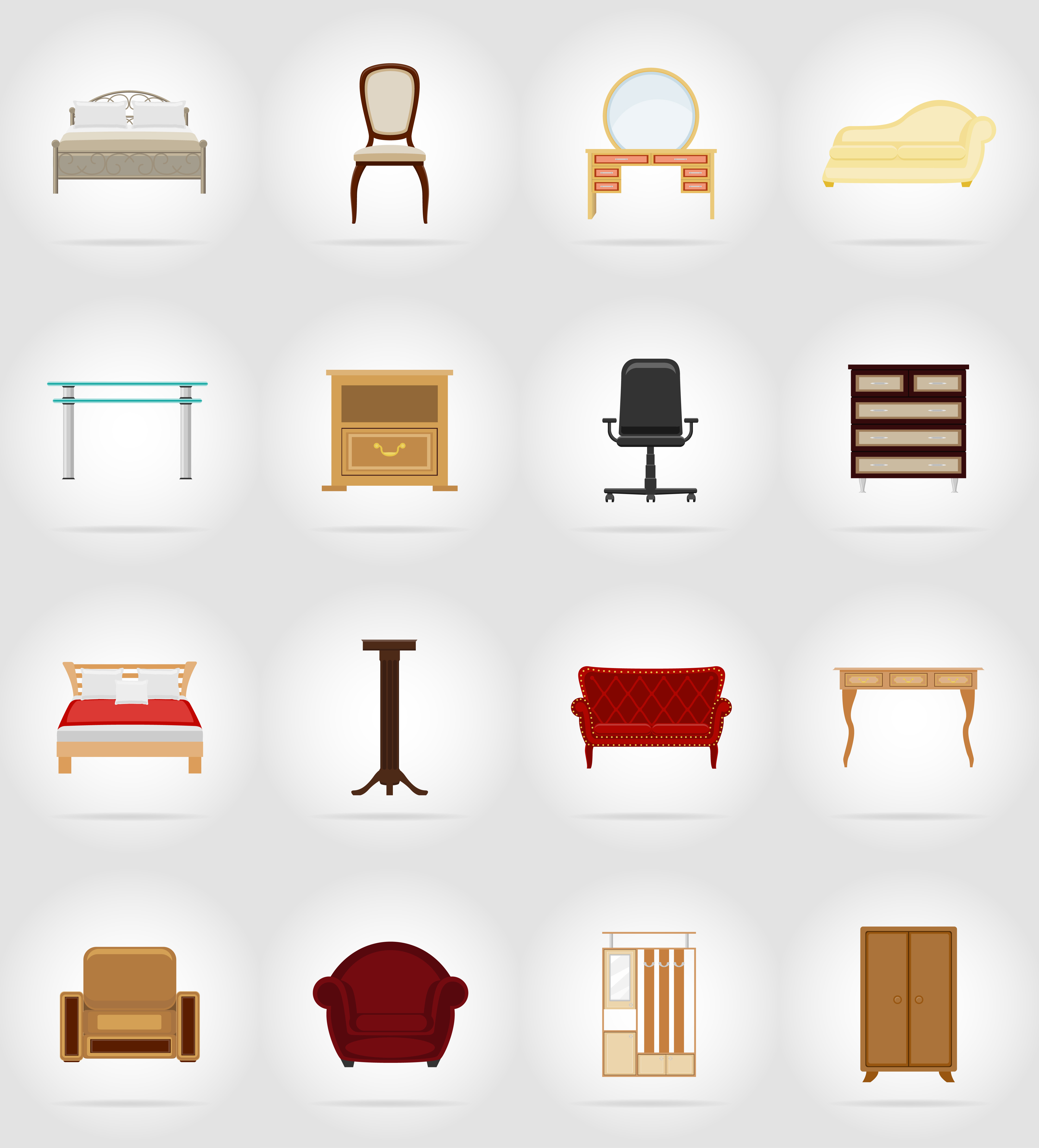 furniture set flat icons vector illustration 509644 Vector Art at Vecteezy