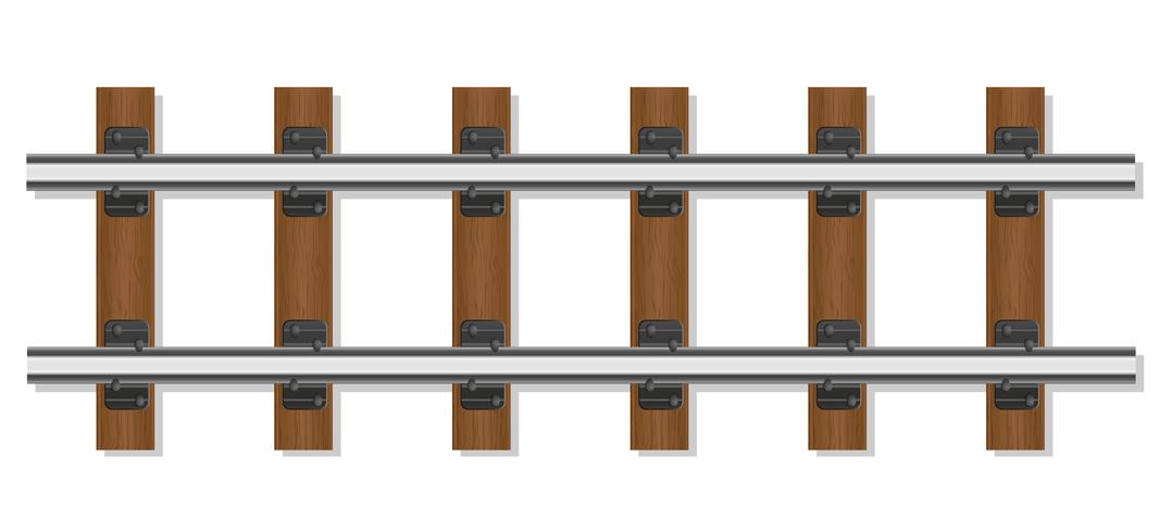 rieles de ferrocarril y durmientes de madera vector ilustración