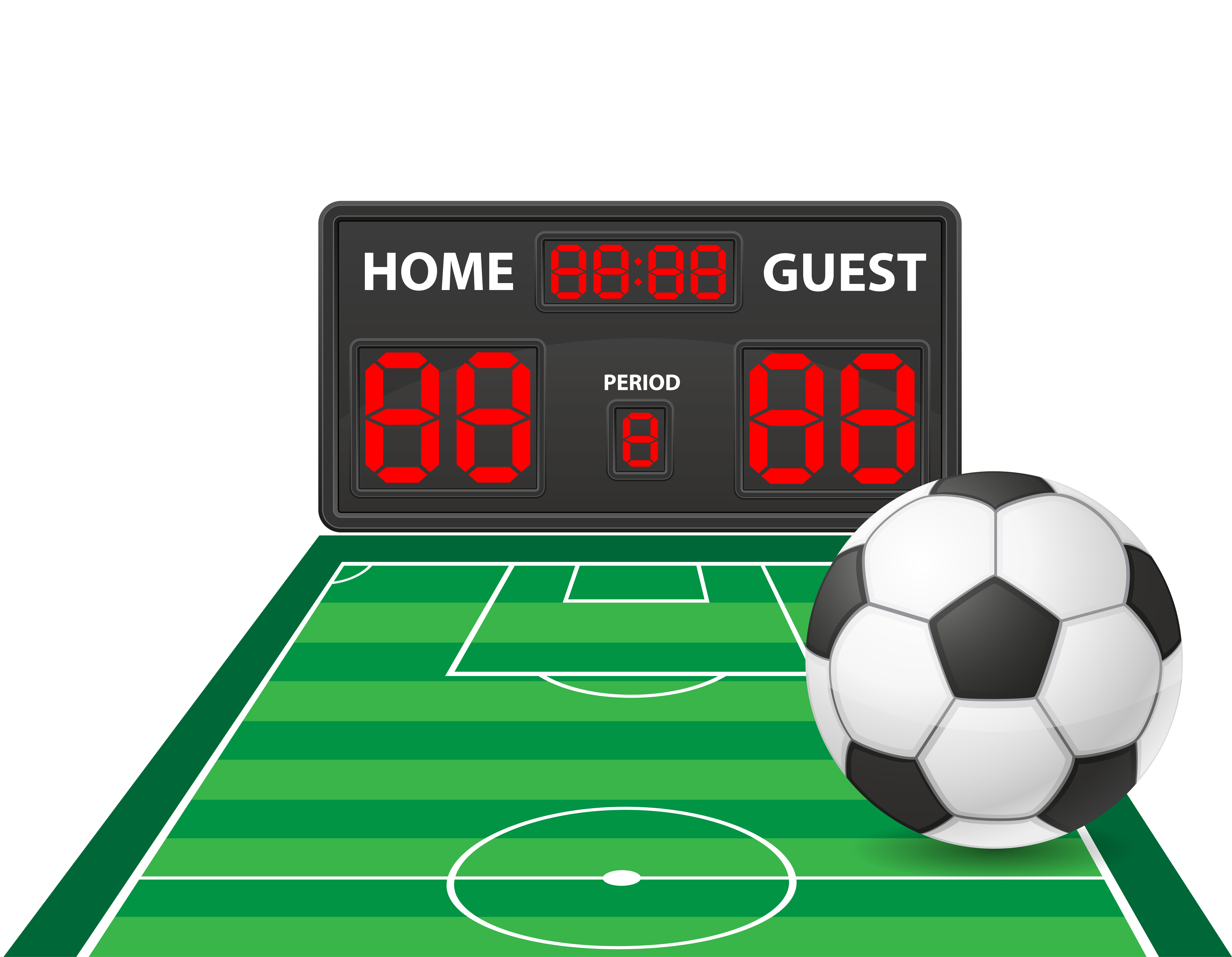 Football Soccer Sports Digital Scoreboard Vector Illustration Vector Art At Vecteezy