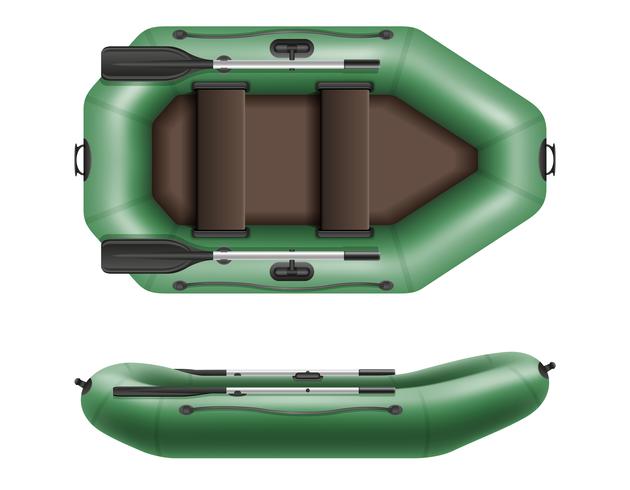 Bote inflable de goma para la pesca y el turismo ilustración vectorial vector