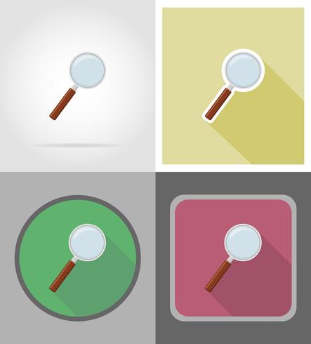 magnifier flat icons vector illustration