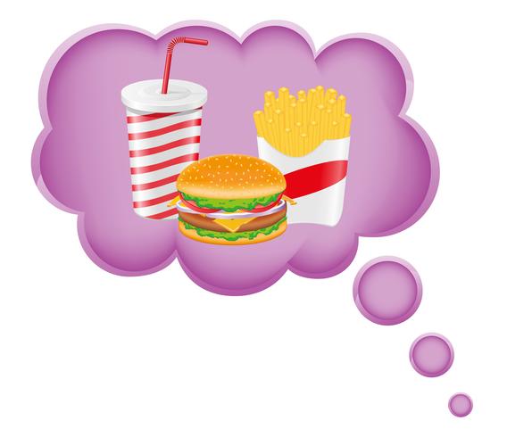 concepto de sueño una comida en la ilustración de vector de nube
