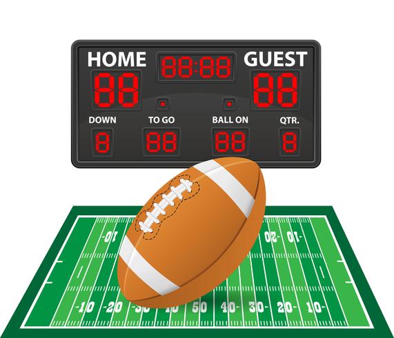 american football sports digital scoreboard vector illustration