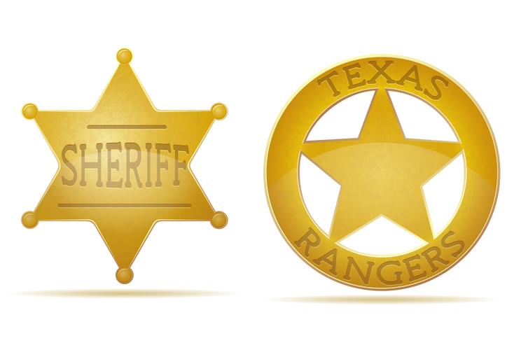 sheriff estrella y ranger ilustración vectorial vector