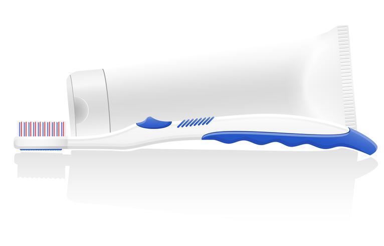 toothbrush and toothpaste vector illustration