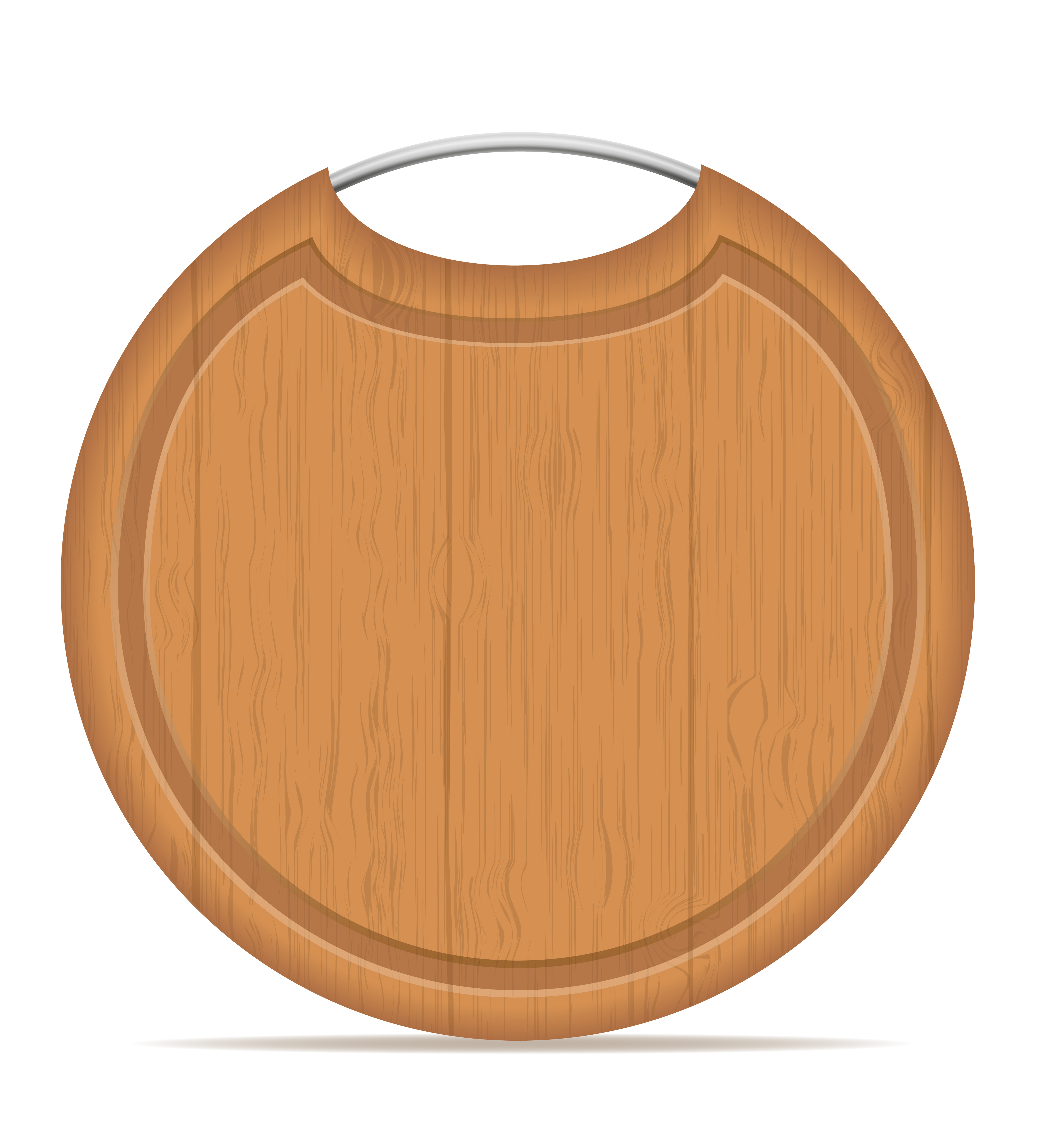 wooden cutting board with metal handle vector illustration 509871