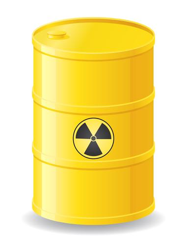 yellow barrel of radioactive waste vector illustration