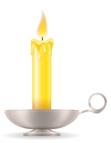 candle with candlestick old retro vintage icon stock vector illustration