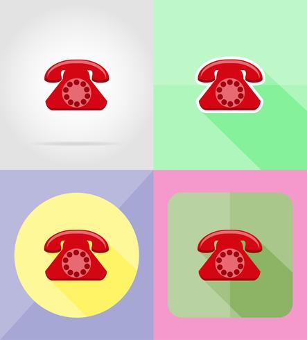 Teléfono servicio plano iconos vector illustration