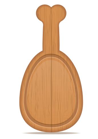 wooden cutting board in the form of chicken legs vector illustration