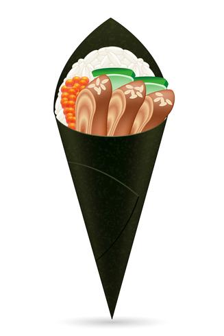 rollos de mano de sushi ilustración vectorial vector