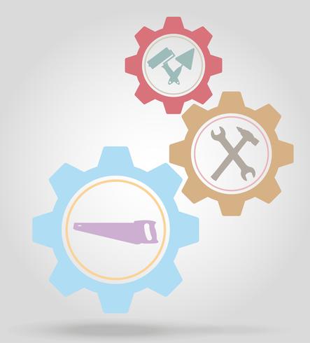 tools for repairing or building gear mechanism concept vector illustration