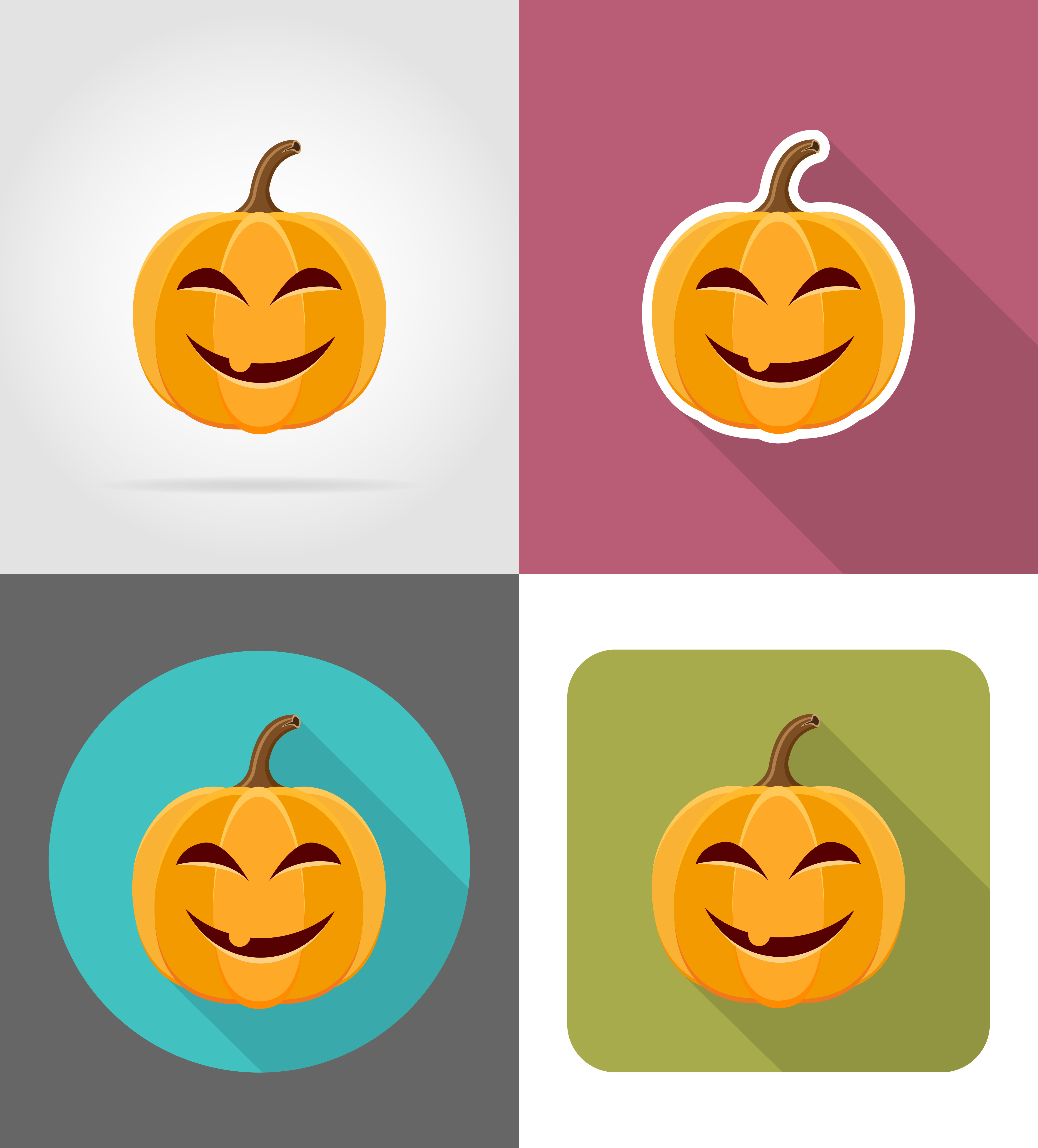 halloween pumpkin flat icons vector illustration 510021 Vector Art at ...