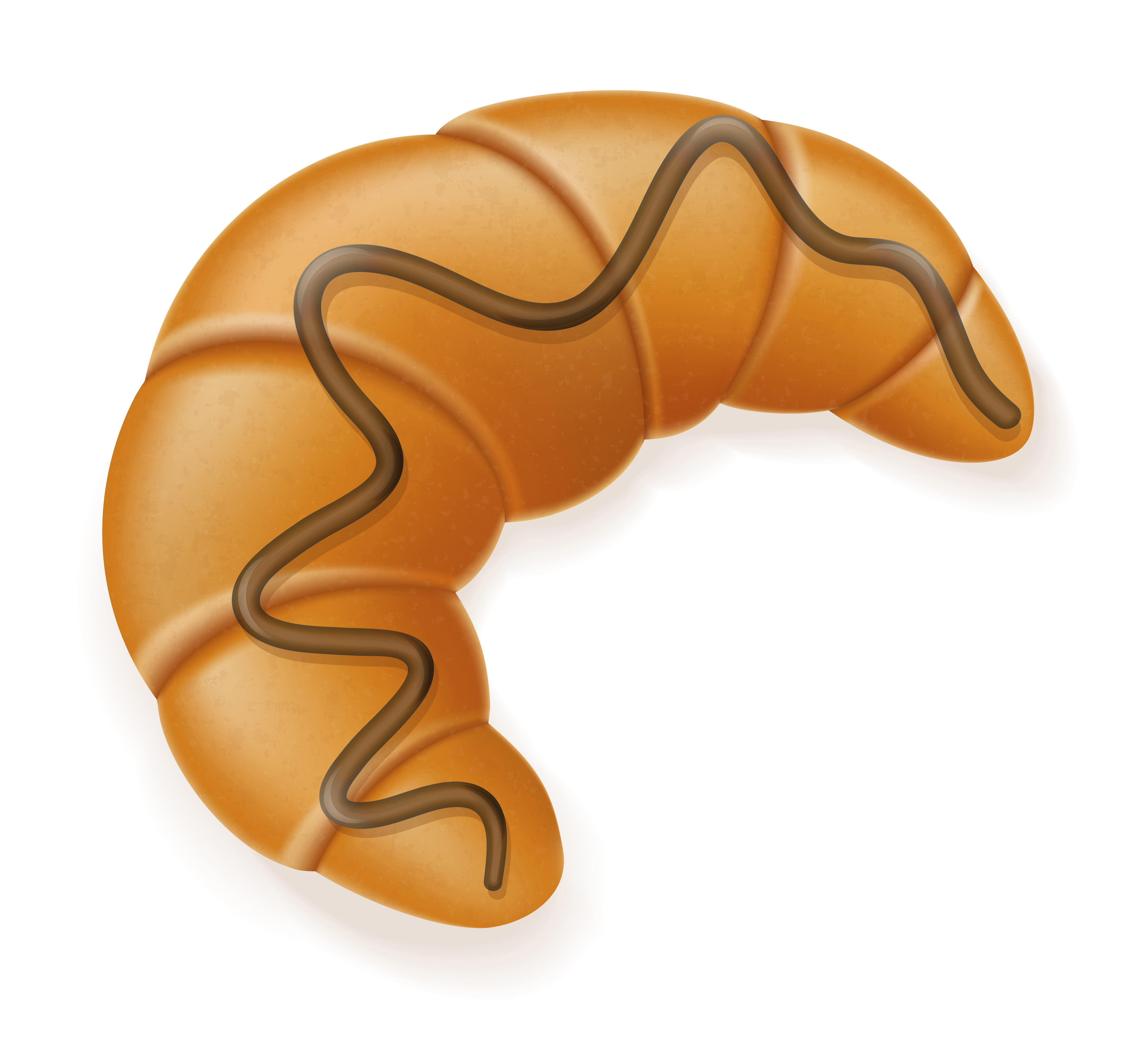 crispy croissant drizzled with chocolate vector illustration 510026