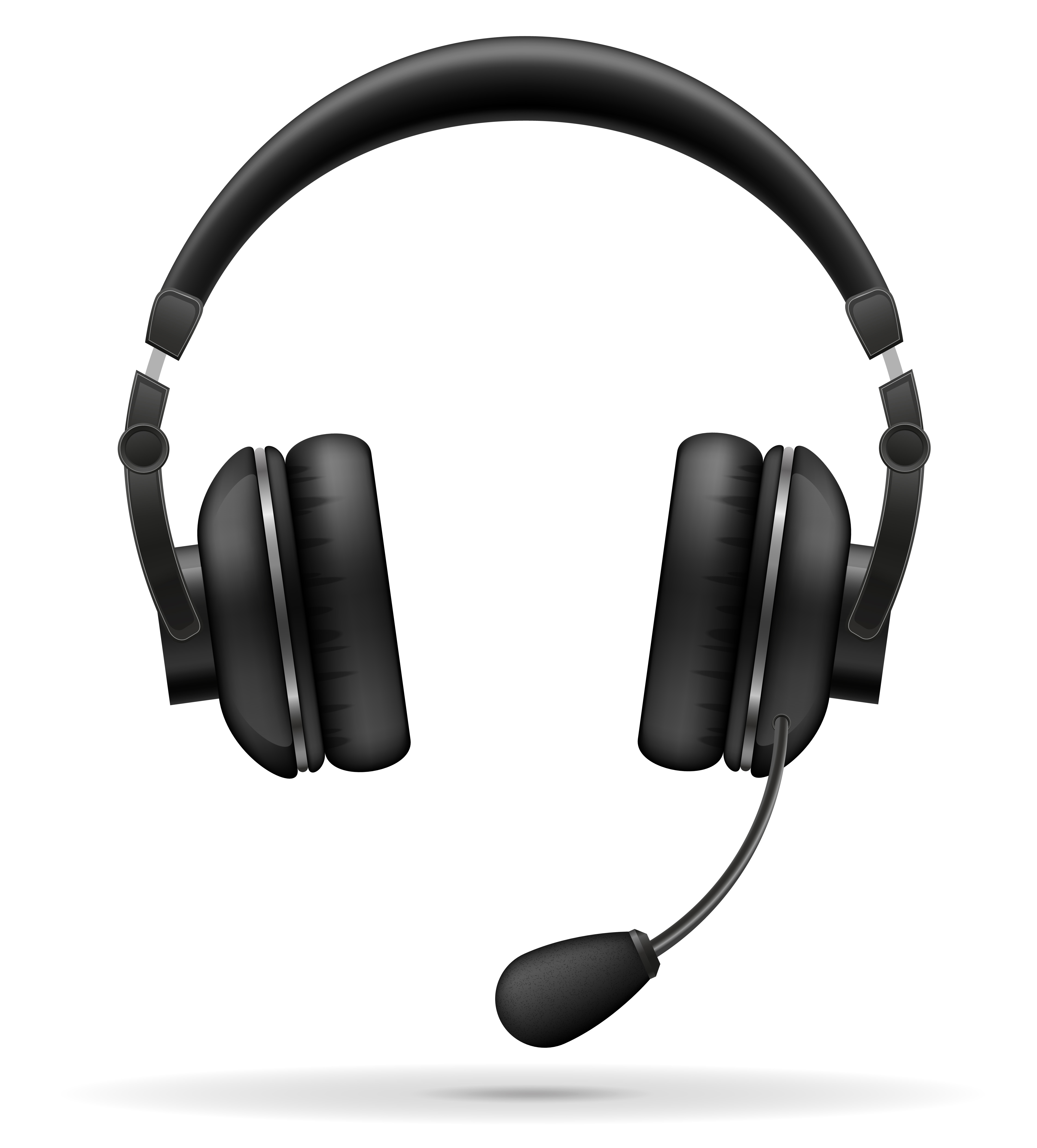 acoustic headphones with microphone vector illustration 510056 Vector