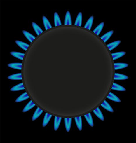burning gas ring stove vector illustration