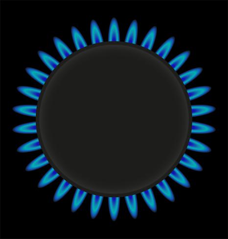 burning gas ring stove vector illustration