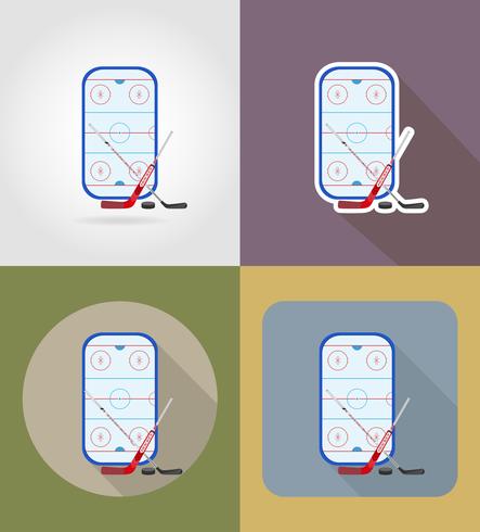 hockey stadium flat icons vector illustration