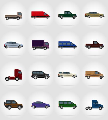 transporte plano iconos vector illustration