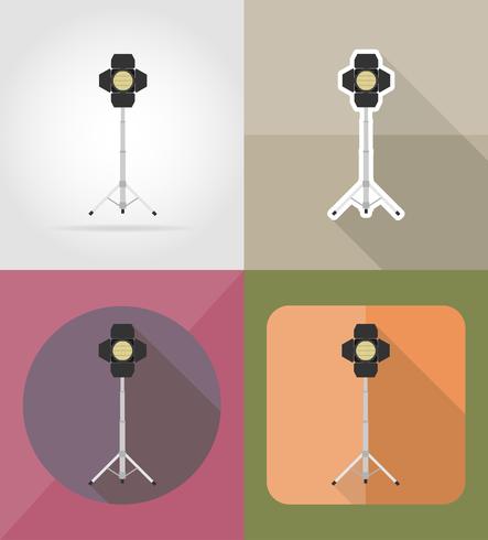 Ilustración de vector de iconos plana de proyector de película