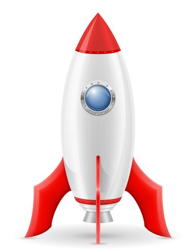 space rocket retro spaceship vector illustration