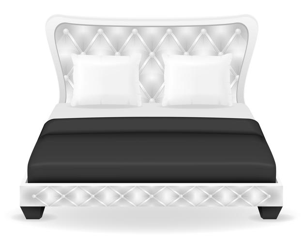 cama doble muebles vector illustration