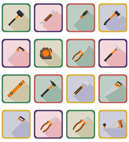 repair and building tools flat icons vector illustration