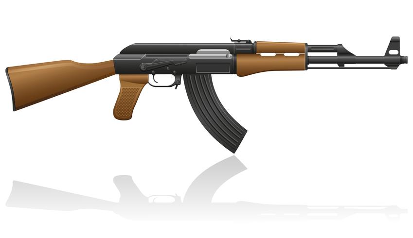 Máquina automática AK-47 Kalashnikov ilustración vectorial vector