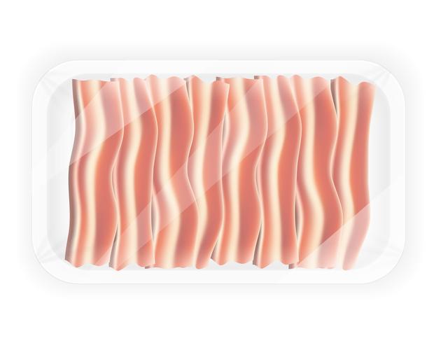 sliced bacon in the package vector illustration