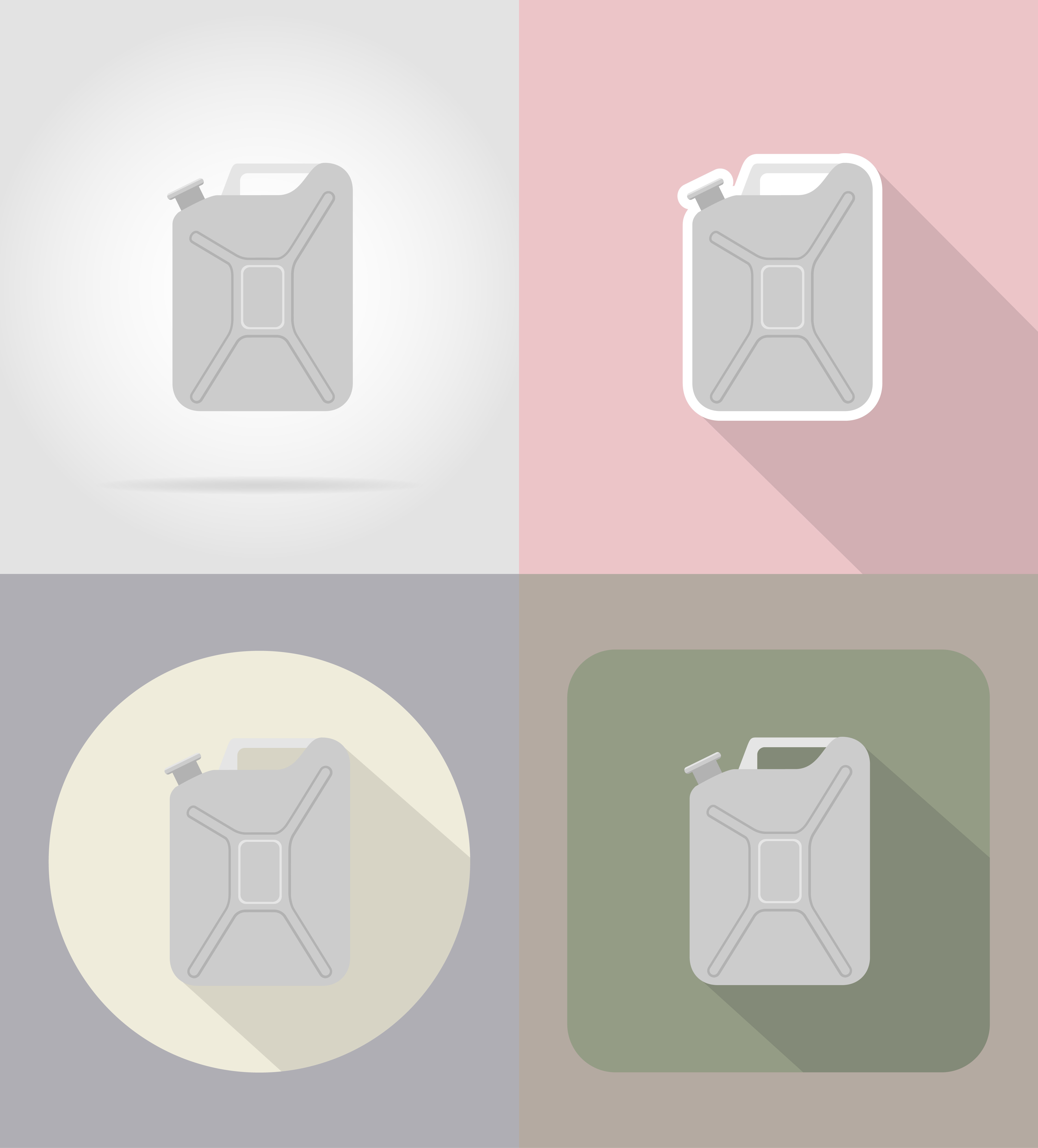 metallic jerrycan flat icons  vector illustration 