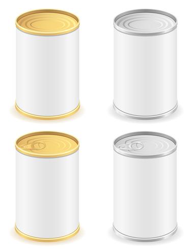 metal tin can set icons vector illustration