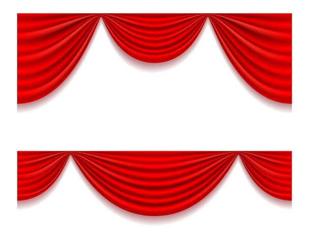 Ilustración de vector de cortina teatral rojo