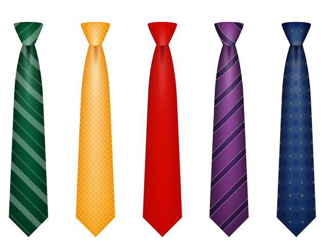 set icons colors tie for men a suit vector illustration