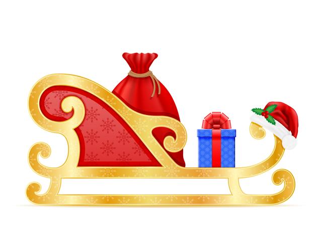 christmas sledges santa claus vector illustration