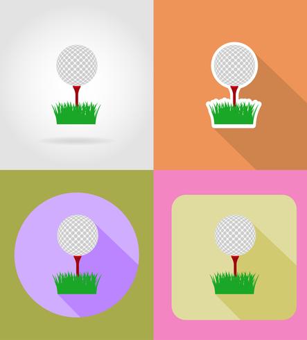 iconos planos de pelota de golf vector illustration