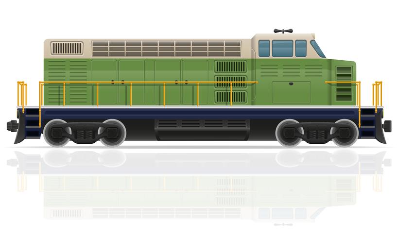 Ilustración de vector de tren locomotora de ferrocarril