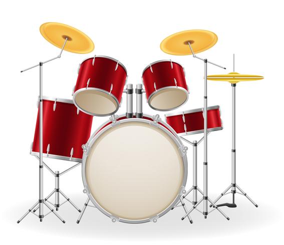 drum set kit musical instruments stock vector illustration