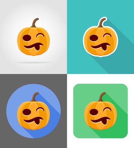 halloween pumpkin flat icons vector illustration