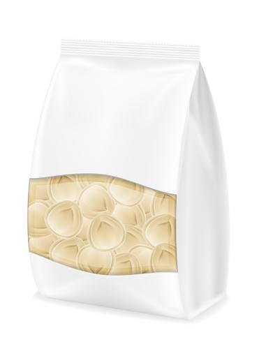 dumplings pelmeni of dough with a filling in packaged vector illustration
