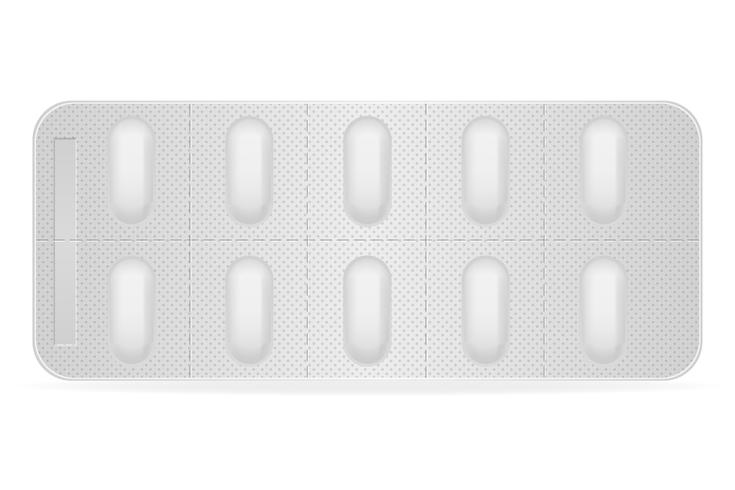 medical pills in package for treatment vector illustration