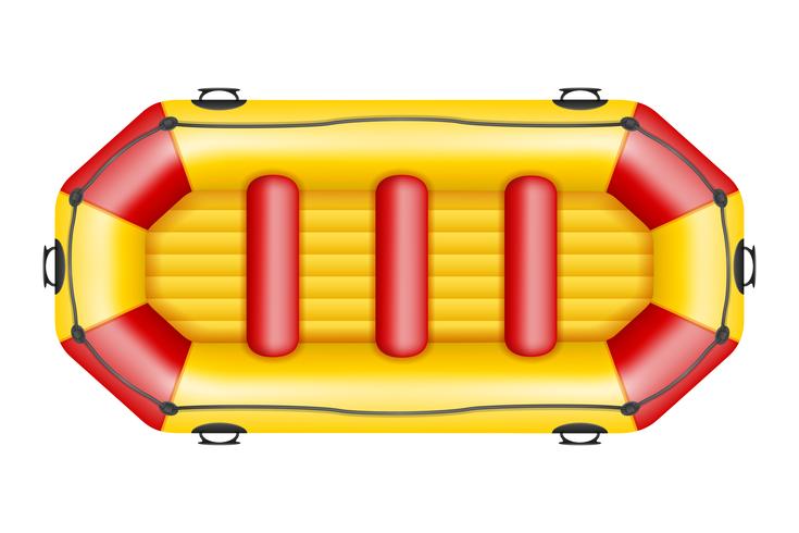 Ilustración de vector de bote de rafting inflable