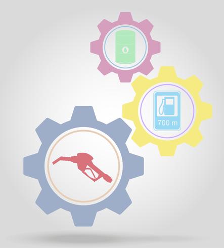 fuel gear mechanism concept vector illustration